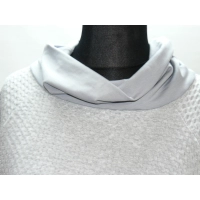 Tunika TRAPEZOWA z luźnym golfem - plaster miodu szary popiel